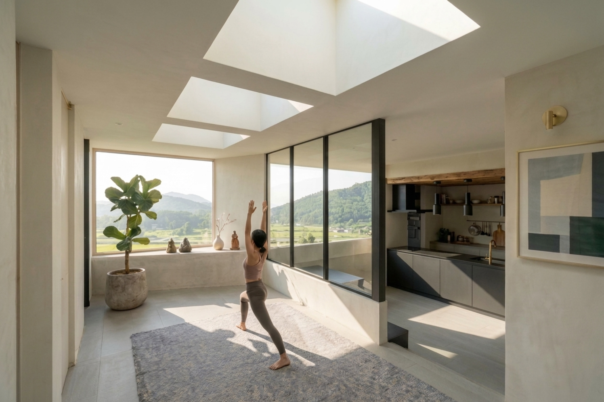 日中は照明を使わない