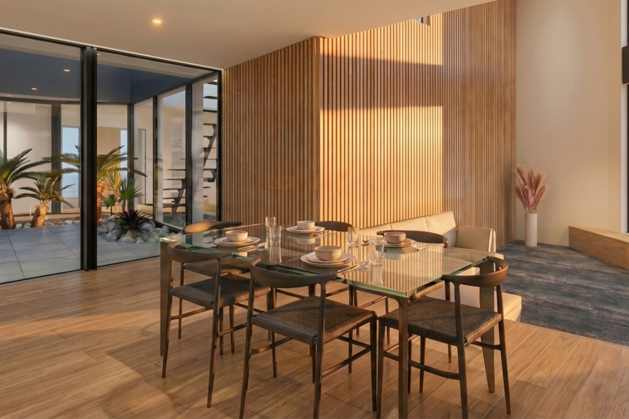 くつろぎながら、見惚れる