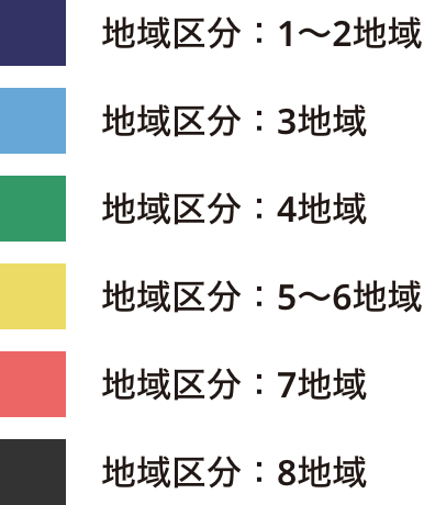 地域区分の色分布：凡例